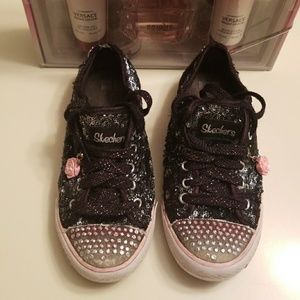 Skethers Girls Sequin Shoes Size 2 Great Condition